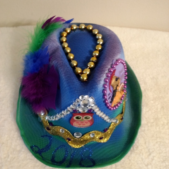 2018 Madi Gras Fedora Hat Madi Gras Colors Size Large 7.5" - Picture 5 of 11